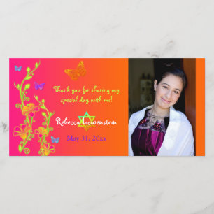 Carte de remerciements 2 de photo de papillons au