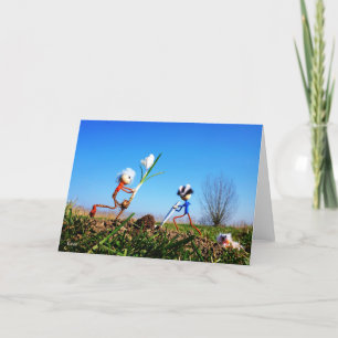 Carte De Remerciements 2 Fubby qui plantent une sphère de crocus.
