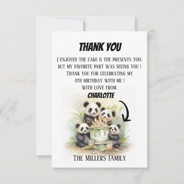 Carte De Remerciements 2 Parents 2 Enfants - Anniversaire de Famille Aqua (Devant)