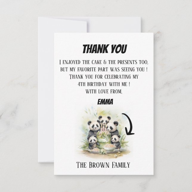 Carte De Remerciements 2 Parents 3 Enfants - Anniversaire de Famille Aqua (Devant)