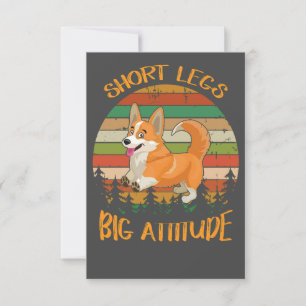 Carte De Remerciements 2 pattes courtes Gros corgi d'attitude