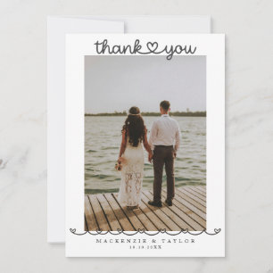 Carte De Remerciements 2 Photographies Mariage Personnalisé Avec Message