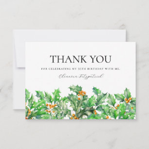 Carte De Remerciements 35e Anniversaire Holly Décembre Fleur de Naissance