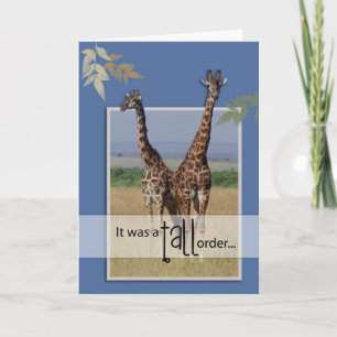 Carte De Remerciements 3966 Giraffe Travail bien fait