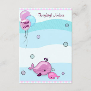 Carte de remerciements 3,5" de petit de baleine