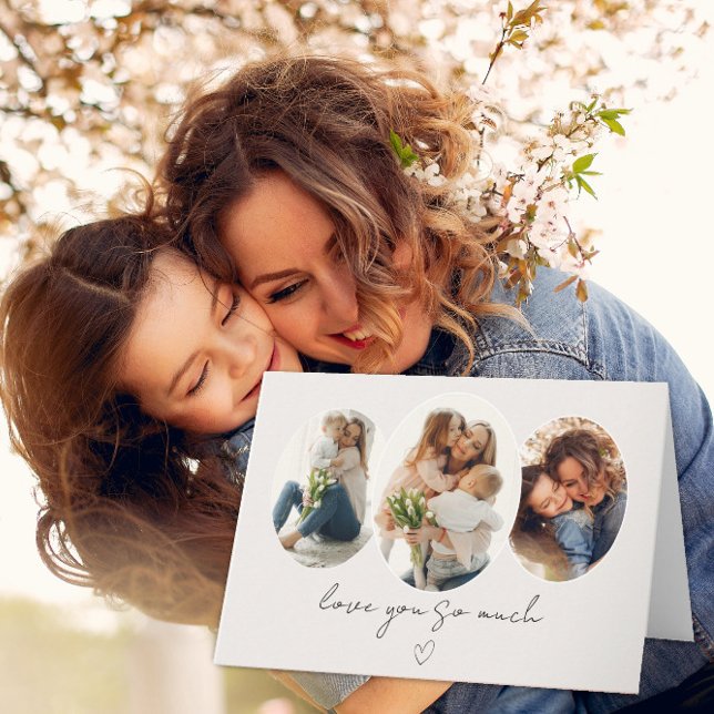 Carte De Remerciements 3 Photo Collage Card – Love You So Much (Créateur téléchargé)