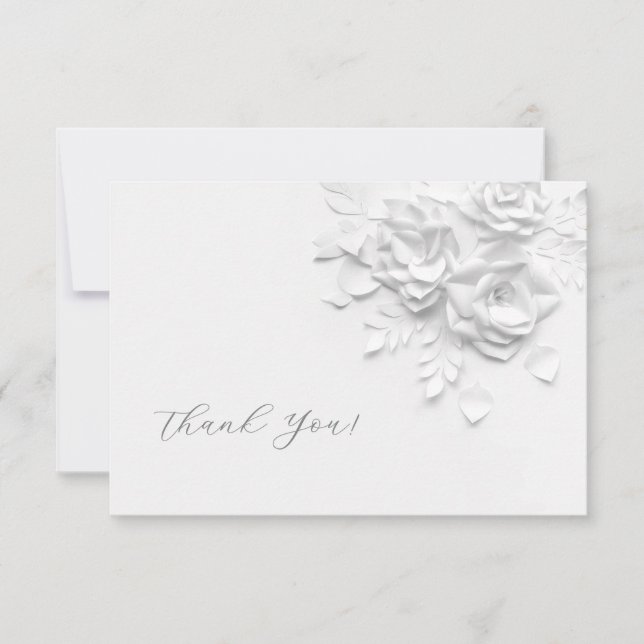Carte De Remerciements 3D Flowers Paper Cut Roses Thank You Card (Devant)
