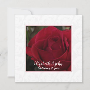Carte De Remerciements 40e anniversaire de mariage rubis rose rouge class