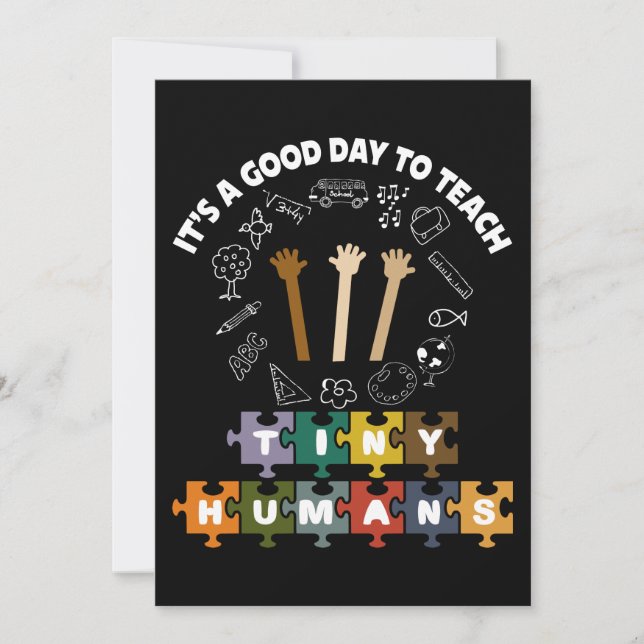 Carte De Remerciements 4/4, C'est un bon jour pour apprendre de minuscule (Devant)