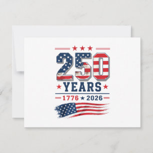 Carte De Remerciements 4 juillet Drapeau américain patriotique 250e anniv