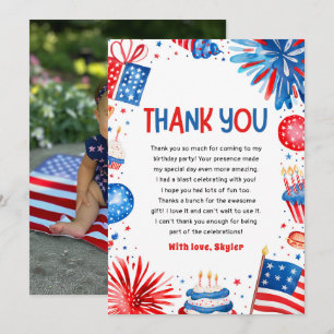 Carte De Remerciements 4 juillet Patriotique Anniversaire