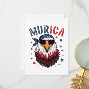 Carte De Remerciements 4 juillet Patriotique Drôle Aigle USA