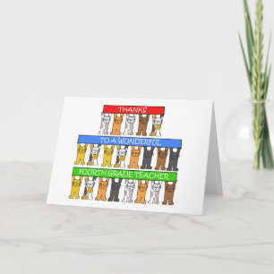 Carte De Remerciements 4th Grade Teacher Thanks Cartoon Cats