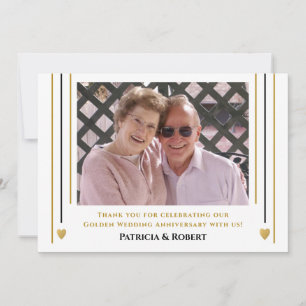 Carte De Remerciements  50e anniversaire de Mariage d'or Photo  