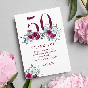 Carte De Remerciements 50e anniversaire élégant moderne