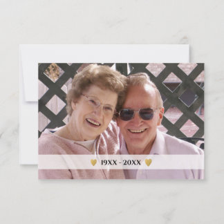 Carte De Remerciements 50e anniversaire Photo Mariage d'or