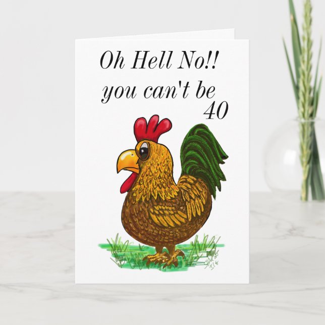 Carte De Remerciements 50th Rooster Birthday card, Oh Hell No (Devant)