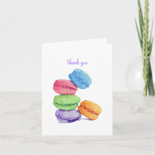 Carte De Remerciements 5 Macarons Remerciements Carte Note