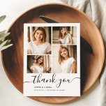 Carte De Remerciements 5 Photo Graduation Collage Script Moderne Élégant<br><div class="desc">Merci à vos amis et votre famille pour leur soutien et les cadeaux avec cet élégant 5 photo collage graduation carte de remerciements. Doté d'un script de calligraphie moderne et d'un design avant et arrière personnalisable, ce carte de remerciements est parfait pour montrer votre appréciation après votre grande journée. Personnalisez...</div>