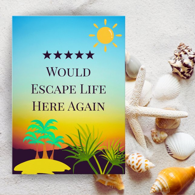 Carte De Remerciements 5 Star Rental Host Review Editable Guest Sunset  (Créateur téléchargé)