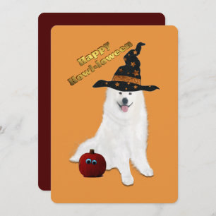 Carte De Remerciements 5 X 7 Po. Halloween plat Samoyed