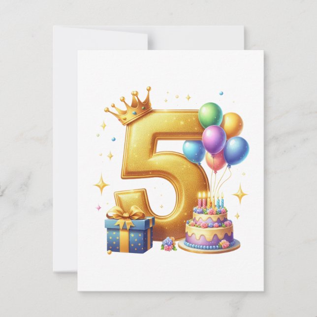 Carte De Remerciements 5ème anniversaire doré (Devant)