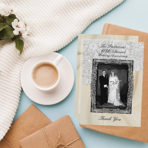 Carte De Remerciements 60e anniversaire du Mariage Diamond