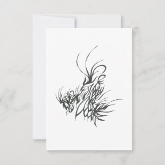 Carte De Remerciements 61 Art abstrait tribal tatouage noir blanc