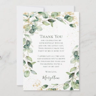Carte De Remerciements 65e anniversaire d'Eucalyptus