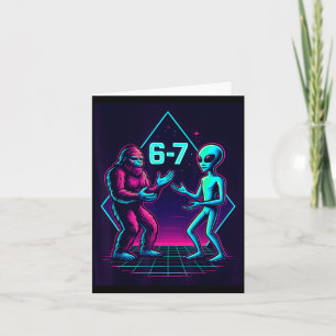Carte De Remerciements 67 Six Seven Mème Drôle Bigfoot Alien Sasquatch Uf