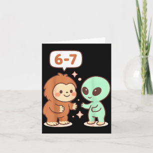 Carte De Remerciements 67 Six Seven Mème Drôle Bigfoot Alien Sasquatch Uf