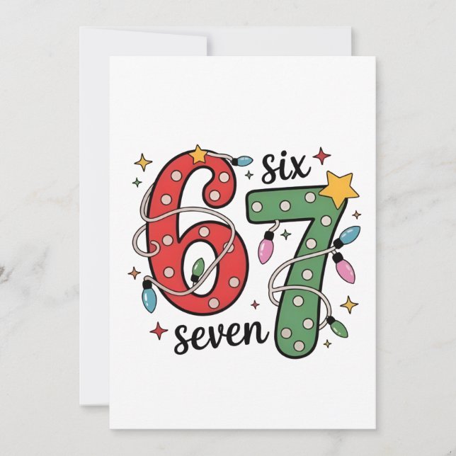 Carte De Remerciements 6 7 Six Seven Hand Gen Z Alpha Meme Slang Xmas  (Devant)