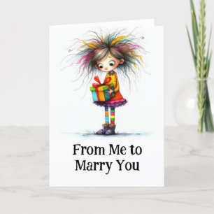 Carte De Remerciements ** 6 Colorful AP97 MARRY ME Noël Fille Cadeau