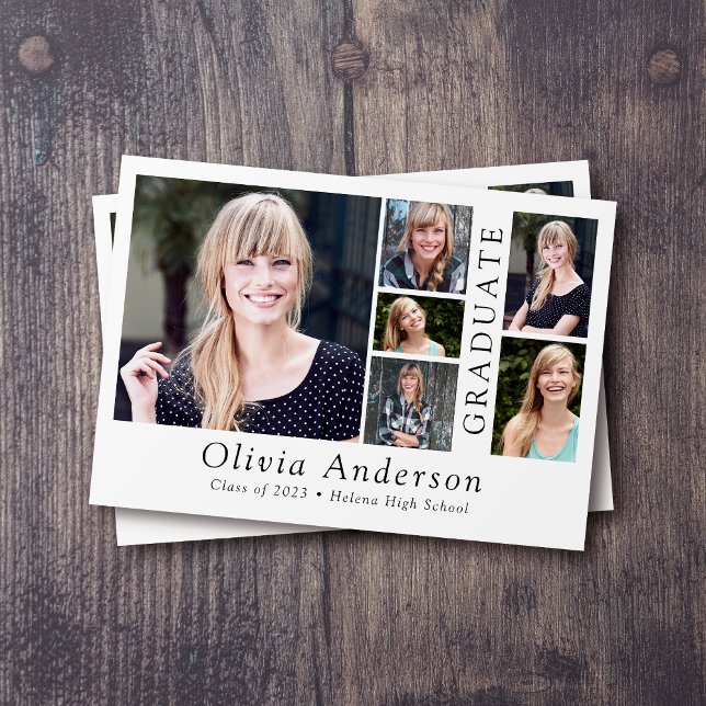 Carte De Remerciements 6 photo minimaliste diplômé (Créateur téléchargé)