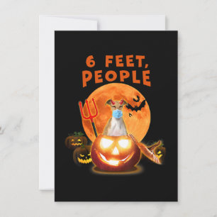 Carte De Remerciements 6 Pieds, Gens Chien Gris Italien Avec Masque