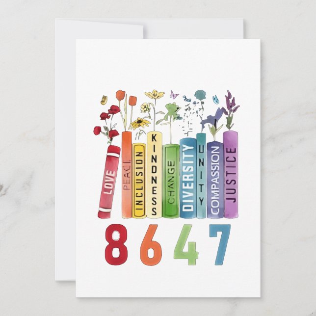 Carte De Remerciements 8647 Subtle Anti Trump Anti MAGA 86 47 Floral LGBT (Devant)
