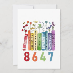 Carte De Remerciements 8647 Subtle Anti Trump Anti MAGA 86 47 Floral LGBT