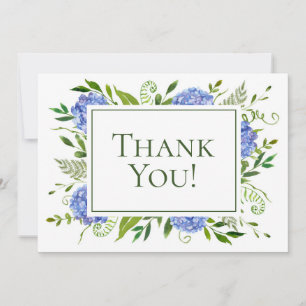 Carte De Remerciements 90e anniversaire Blue Hydrangeas