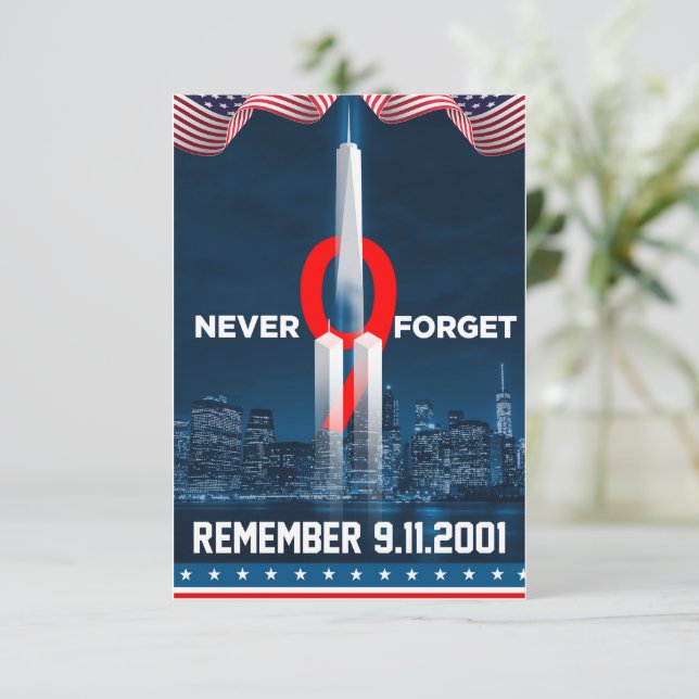 Carte De Remerciements 911 Nous n'oublierons jamais 9.11.2001 (Debout devant)