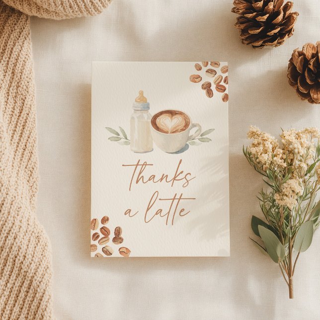 Carte De Remerciements A Baby is Brewing Coffee Baby Shower (Créateur téléchargé)