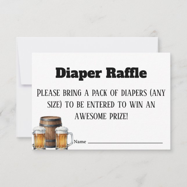Carte De Remerciements A Baby is Brewing Rustic Diaper Raffle Ticket Card (Devant)
