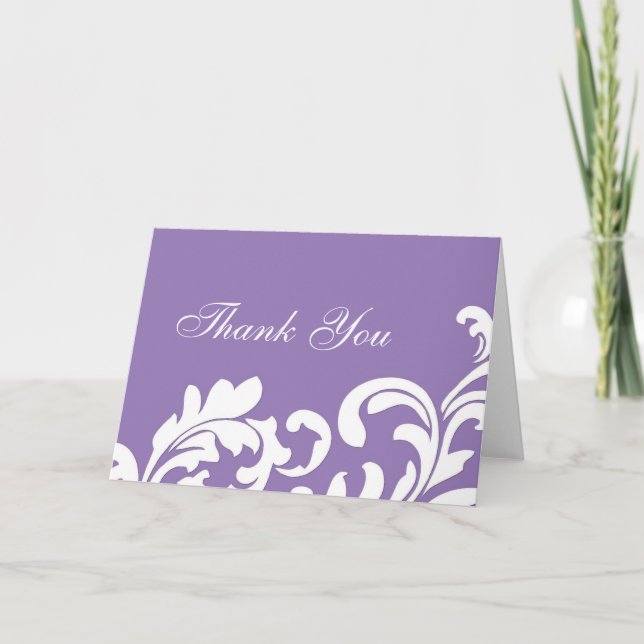 Carte de remerciements à balayage violet (Devant)
