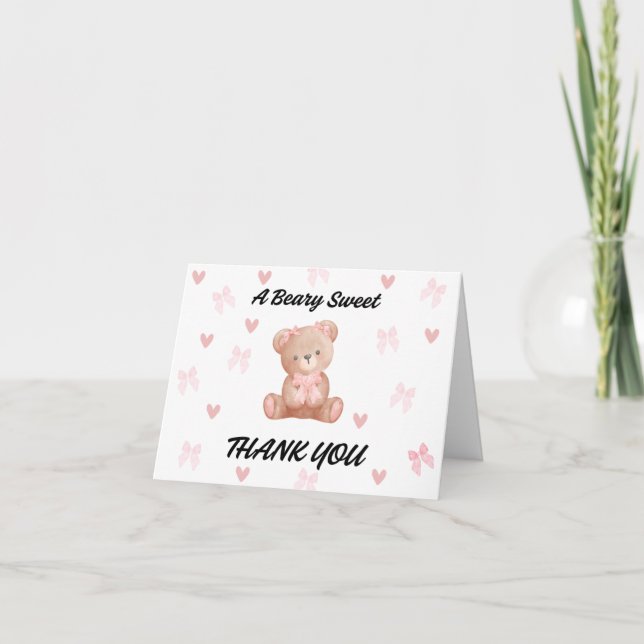 Carte De Remerciements A Beary Sweet Thank You Card  (Devant)