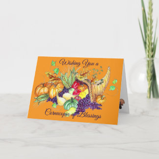 Carte De Remerciements A Cornucopia of Blessings Holiday Card