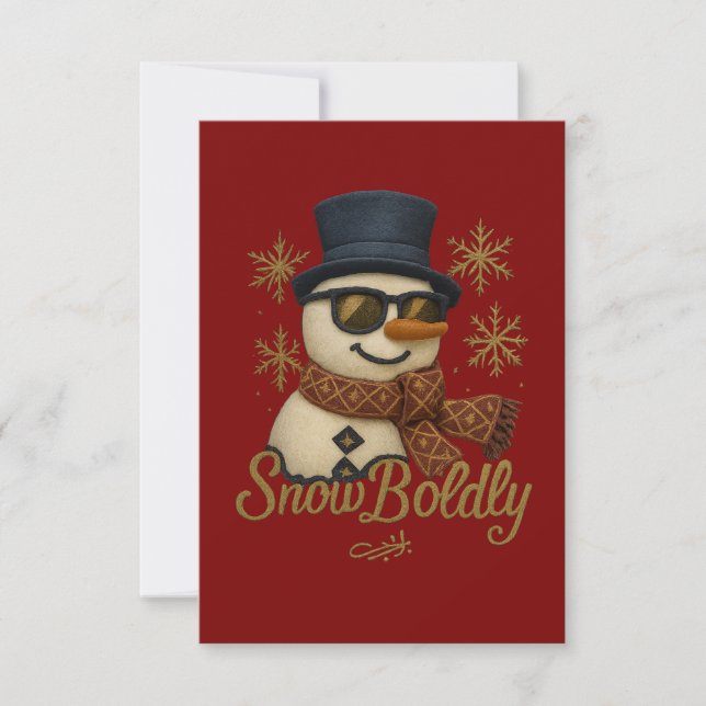 Carte De Remerciements A cute glittery snowman (Devant)