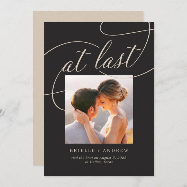 Carte De Remerciements À Dernier Mariage de couleur modifiable (Devant / Derrière)