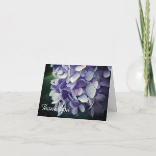 Carte de remerciements à fleurs bleu doux Hydrange