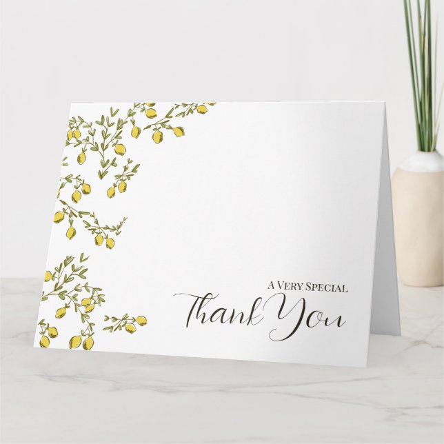 Carte de remerciements à la branche de citron (Devant)