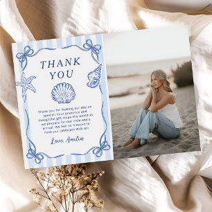 Carte De Remerciements À la mer bientôt, bébé Coquillage Baby Shower Phot