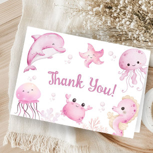 Carte De Remerciements À la mer bientôt Fille de la Fête de Naissance de